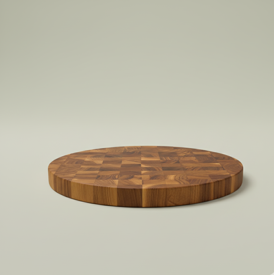 Round Chopping Block, Reversible, End Grain, 2" Thick