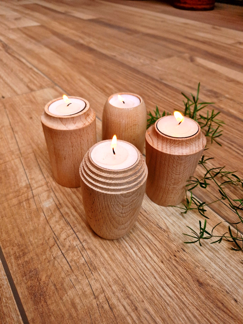 Set of 2 Cylindrical Dome Candles